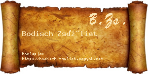 Bodisch Zsüliet névjegykártya